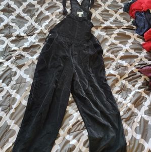 CRAZY Black Velour overalls